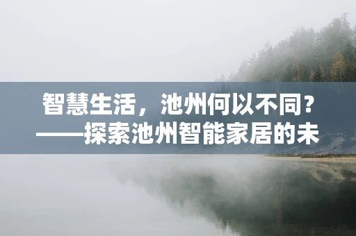 智慧生活，池州何以不同？——探索池州智能家居的未来之路