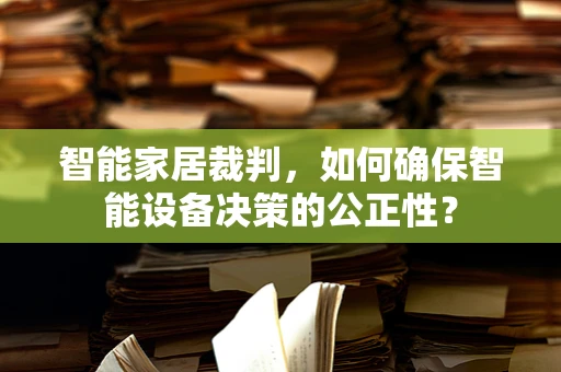 智能家居裁判，如何确保智能设备决策的公正性？