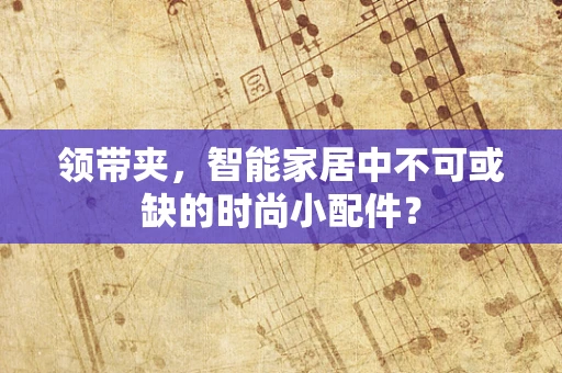 领带夹，智能家居中不可或缺的时尚小配件？