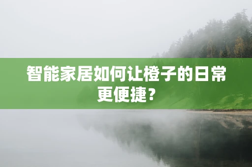 智能家居如何让橙子的日常更便捷？