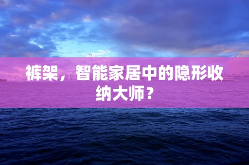 裤架，智能家居中的隐形收纳大师？