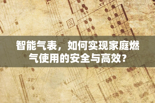 智能气表，如何实现家庭燃气使用的安全与高效？