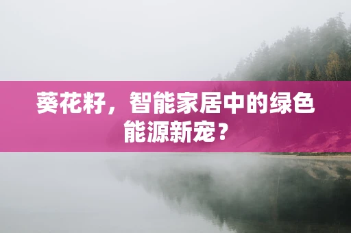 葵花籽，智能家居中的绿色能源新宠？