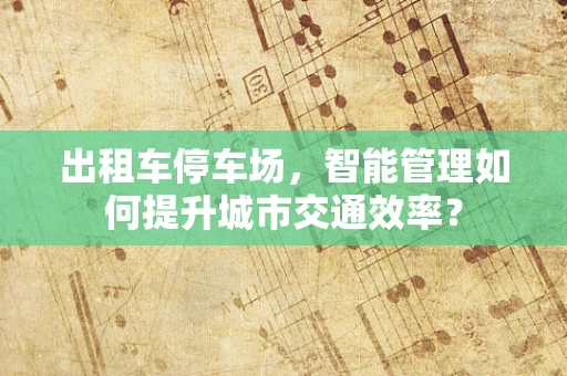 出租车停车场，智能管理如何提升城市交通效率？
