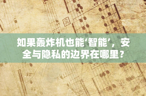 如果轰炸机也能‘智能’，安全与隐私的边界在哪里？