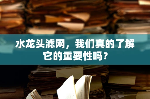 水龙头滤网，我们真的了解它的重要性吗？