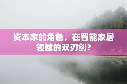资本家的角色，在智能家居领域的双刃剑？