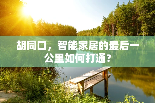 胡同口，智能家居的最后一公里如何打通？